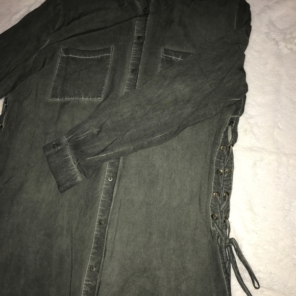 Olive Tie Detail Top - Picture 4 of 6